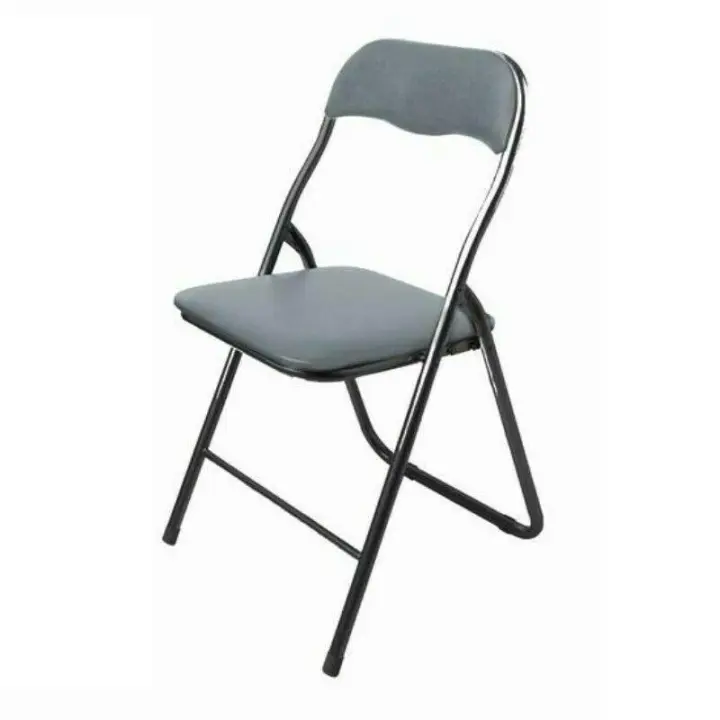 Silla Plegable PVC Asiento Acolchado, comedor, salón, sala de estar, casa, individual, metal - 1