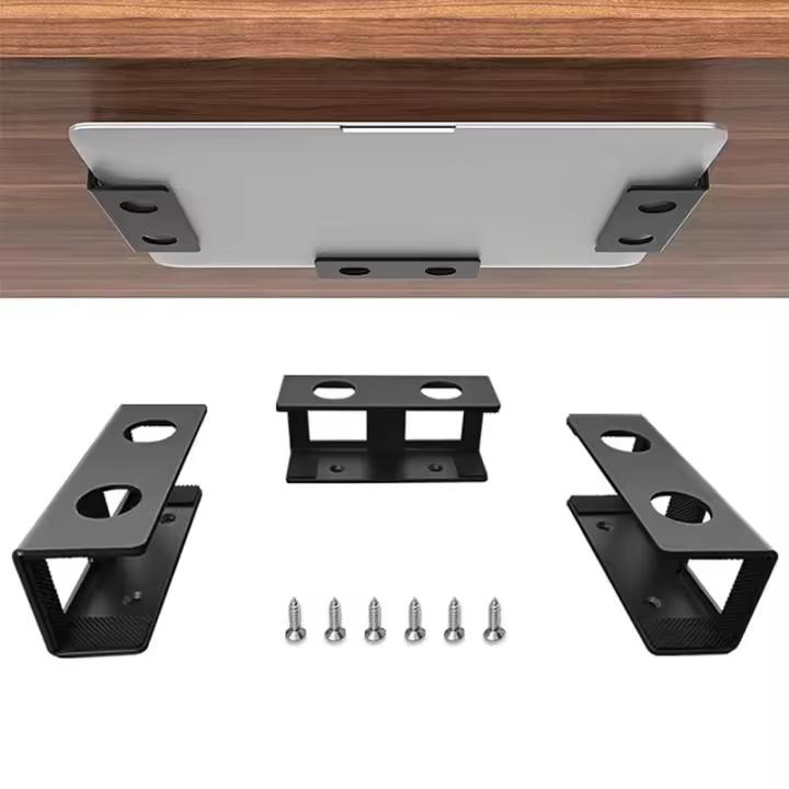 Soporte de almacenamiento para ordenador portátil, estante de montaje para tableta y PC, soporte para bandeja debajo del escritorio, estante de almacenamiento para ordenador - 1