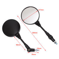 Espejo Lateral Universal Para Motocicleta Negro 10mm Espejo Retrovisor Antideslizante Plegable De Forma Redonda Accesorios De Motocicleta - details 2