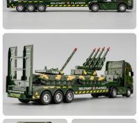 Tanque Militar De Escala 1/32 Con Función Retroceso Y Luz Regalo Para Niños Modelo De Automóvil De Aleación Y Latón Verde - details 6