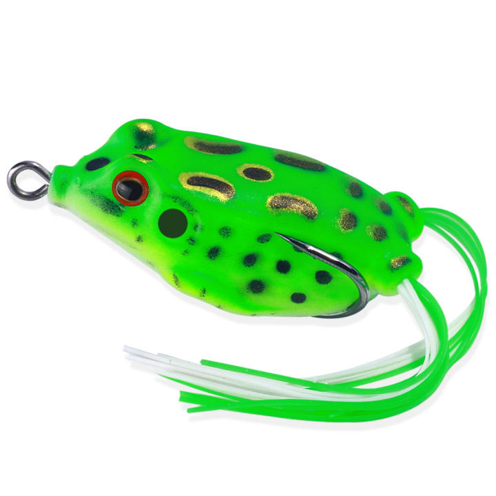 Esche da Pesca Rana, WASAGA 5pz 5g/8g/12g Topwater Frog Bait Accessori con 3D Occhi e Morbido Corpo Cavo per Snakehead Dogfish Bass Pike Salmone Muschiato