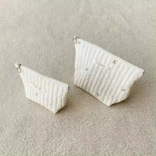 Nueva Bolsa de mamá de Algodón con borde y Cremallera, carro de maquillaje, Bolso Colgante, Bolsa de pañales - 1