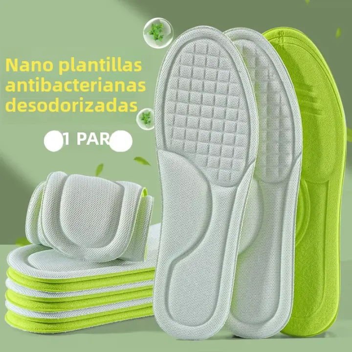 1 Par De Plantillas De Tela De Memoria Para Correr Hombre Y Mujer Antideslizantes Transpirables Desodorantes 5D - 1