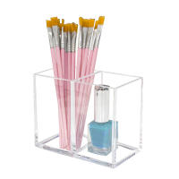 Caja De Maquillaje Transparente Organizador De Escritorio Para Lápices De Ojos Base Rubor Fósforos Y Cepillos De Ojos - details 2