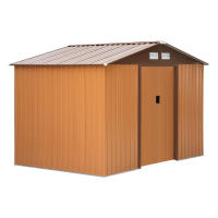 Outsunny Cobertizo de Jardín de Exterior 4,9 m² 277x195x192 cm Caseta de Jardín Metálica con 2 Puertas Corredizas Base Refuerzo (Suelo NO Incluido) para Patio Terraza - details 0