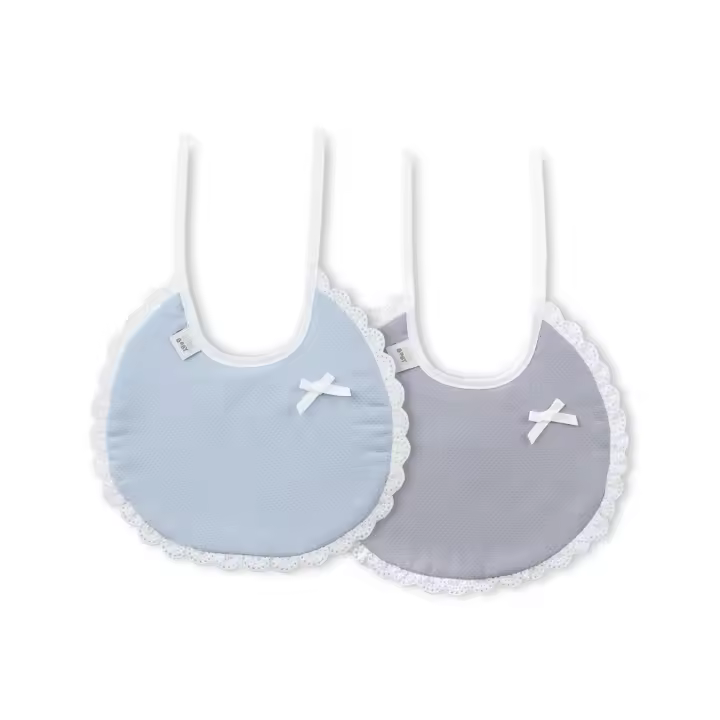 BAVETE (PACK 2 UNIDADES) 100% ALGODÃO- CINZA & AZUL - 1