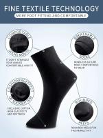 3 Pares De Calcetines Negros Para Hombre Algodón Business Para Zapatos Largos KupiVIP Uso Diario Cómodo Transpirable - details 8