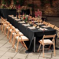 Mantel Rectangular De Seda Blanco Rosa Color Sólido Brillante Y Suave Para Bodas Y Fiestas Suministros De Mesa Decoración - details 2
