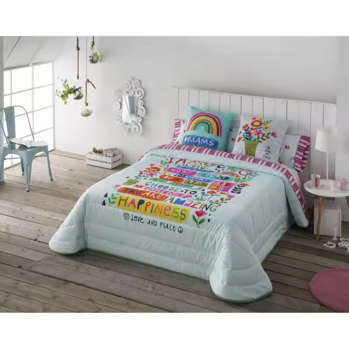 JVR - Colcha Bouti modelo IMAGINE  - Tejido 100% Algodón - Estampado digital - Cama 80/90/105/135/150 - Fabricado en España - 1
