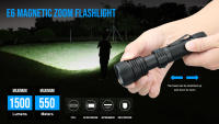 Linterna LED Recargable Trustfire E6 Con Función De Batería Y Ajuste De Zoom 1500 Lumens 550M Alcance Longitudinal Luz Portátil Con Imán - details 0