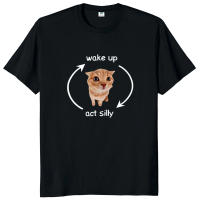 Camiseta De Gato Divertido Despierta Y Actúa Silvestre 100% Algodón Hombre Y Mujer Talla EU Estilo Gráfico Y2K Para Uso Diario Verano - details 2
