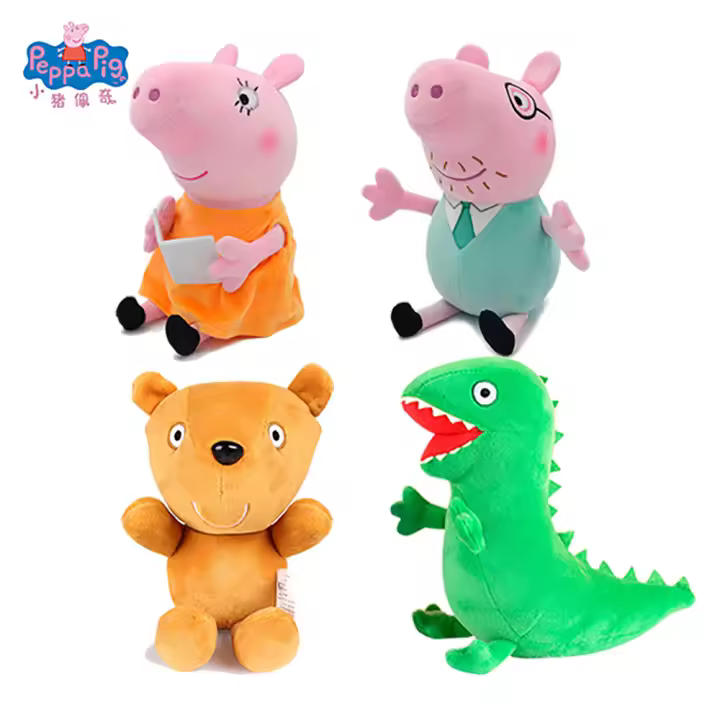 Muñeco De Peluche Peppa Pig George Dad Mom Juguete De Peluche Cartoon Para Decoración De Hogar Y Regalo De Cumpleaños Para Niños - 1
