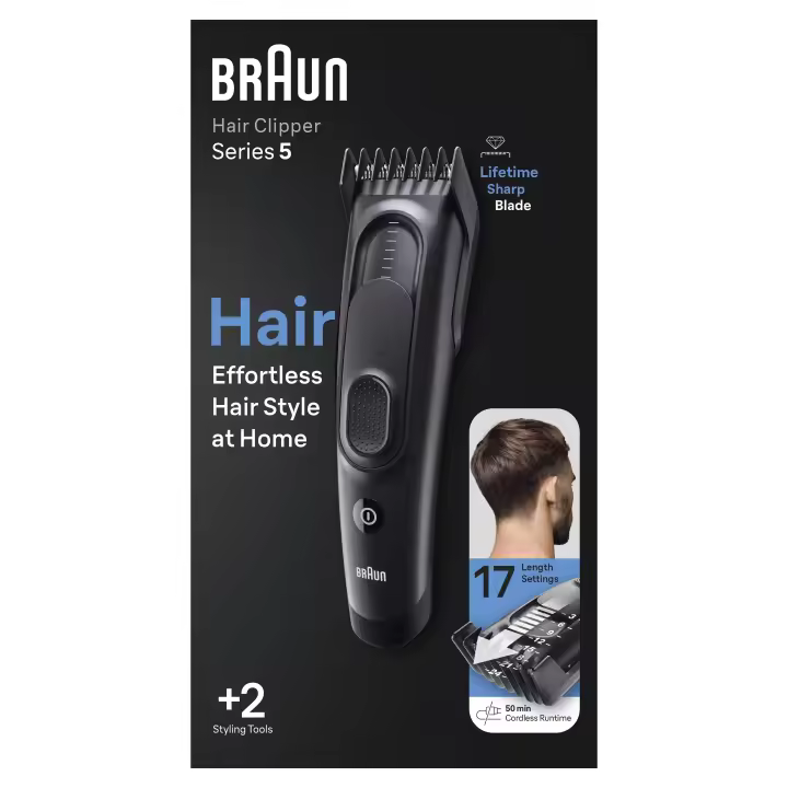 Braun HC5330 Cortapelos Eléctrico Negro con Batería Integrada y 2 Accesorios - 1