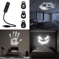 Lámpara De Proyección De Cráneo LED Con Diseño De 1+3 Patrones Regulables Luz Nocturna Para Decoración De Paredes Y Techo Habitaciones Regalo De Halloween - details 5