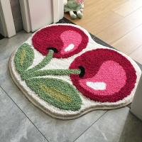 Alfombra de fieltro suave y cómoda con diseño de cerezas - 50x62cm (19,7x24,4 pulgadas) - Lavable a máquina, antideslizante, impermeable y duradera - Perfecta para el hogar, la cocina, el baño o la entrada - details 0