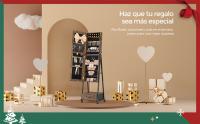 SONGMICS Armario Joyero, Armario para Joyas, Espejo Joyero, Espejo Completo, con Cierre, Cajón Inferior, Estante, Ruedas, Idea de Regalo, Blanco/Marrón Rústico y Negro - details 0