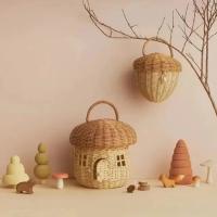 Cesta De Almacenamiento De Rotura En Hecho Ecológico Para Niños Decoración De Habitación De Niños Organizador De Estante Tejido Cesta De Picnic Portátil Fruta Para Casa De Muñecas - details 16
