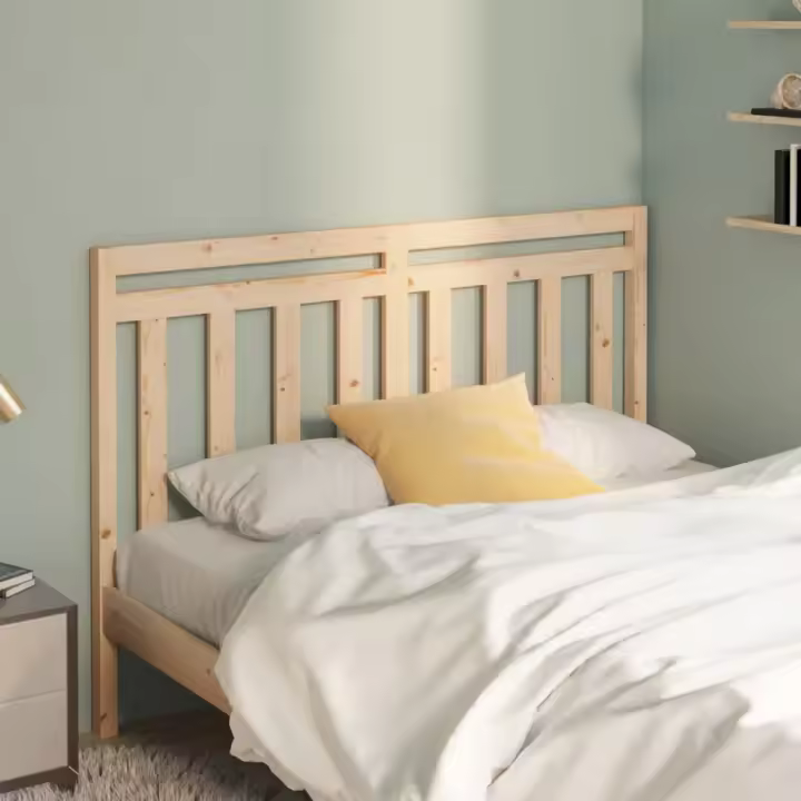 vidaXL Cabecero de cama madera maciza de pino 126x4x100 cm - 1