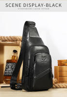BULLCAPTAIN Bolsa De Pecho Para Hombre 2023 Cuero Genuino Gran Capacidad Casual Bolsa Mensajera Clásica Con Cierre De Cremallera - details 13