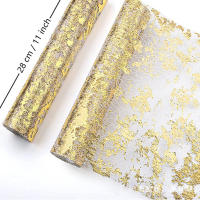 Bandera De Mesa De Fiesta De Cumpleaños Y Boda Con Reluciente Dorado Decoración De Mesa Teléfono Mesh Térmico Material Poliéster/Celulosa - details 2