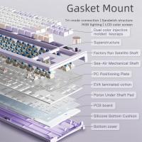 Langtu Teclado Mecánico LT84 RGB Triple Way (2,4G/Bluetooth/Cable)-Teclas Hot-Swap, Diseño Compacto 75%, Perfil OEM y Estructura Gasket, Compatible con PC/Mac; para Oficina/jugadores (Morado) - details 0