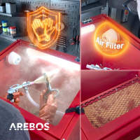 AREBOS Cabina de chorro de arena Unidad de arenado Sandstrahler 90 Liter - details 13