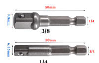Adaptador De Destornillador 3 Piezas Extensión De Broca Barra De Destornillador Hexagonal Y Cuadrada Tamaños 1/4 3/8 1/2 Para Trabajos De Carpintería - details 1