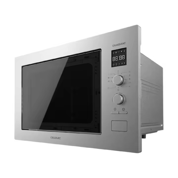 Cecotec Microondas Encrastable Digital de 25 Litros con Grill GrandHeat 2550 Built-In Steel. 1320 W, 8 Funciones, Temporizador - 1