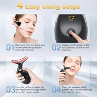 Masajeador De Cuello Con Levantamiento Facial LED De Tres Modos De Luz Dispositivo De Rejuvenecimiento De Piel Eléctrico Herramienta De Belleza Blanca - details 6