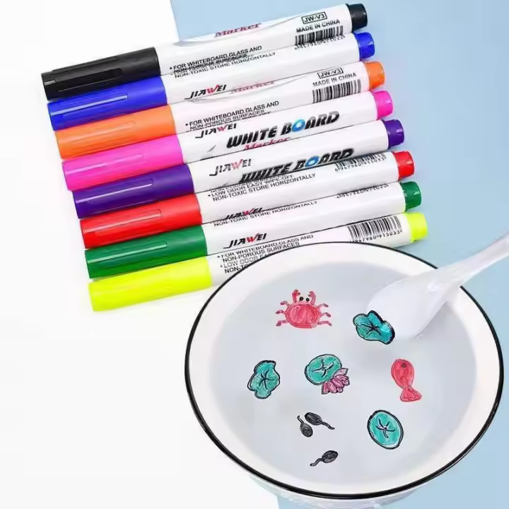 Pulsera De Pincel Para Niños Con 8/12 Colores Marcajes Educativos De Dibujo Con Marcadores Para Tablero Blanco Y Cepillo Flotante - 1