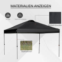 Gazebo 2.95X2.95m Gazebo plegable pop-up with estacas y Cordones de Tela Oxford Protección UV Negro - details 4