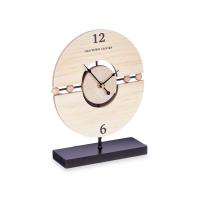 ARISE SHOP-Reloj sobremesa bolas peana,Reloj De Mesa Bolas Negro Metal Madera Mdf 20,5 X 26,5 X 7 Cm - details 0