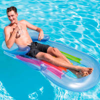 Intex- Colchoneta sillon bronceador, blanco y azul, 160x85 cm comodo, ligero, manejable, Seguro y práctico  maximo 80KG gran calidad oficial garantizado ideal para veranos piscinas playas incluye kit de parches de reparación   ENVIO COLOR ALEATORIOS - details 6
