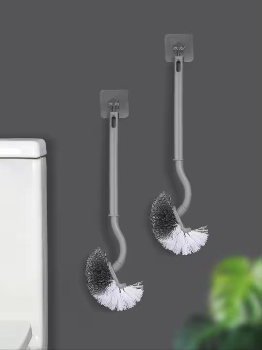 Nueva Cepillo De Inodoro S-Diseñado Duradero Para Uso Doméstico Limpieza De Baño Sin Esquinas Muertas Montado En La Pared - 1
