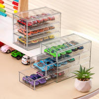 Caja De Almacenamiento De Coches De Colección 1:64 Con Cajones Transparentes De Acrílico Y Aluminio Para Mesa Superior Organizador De Juguetes Para Garage - details 2