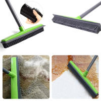 Copa De Broom De Goma Con Mango Largo Telescopio Ajustable 56-120cm Cepillo De Limpieza Para El Hogar Eliminador De Pelo De Mascotas - details 1