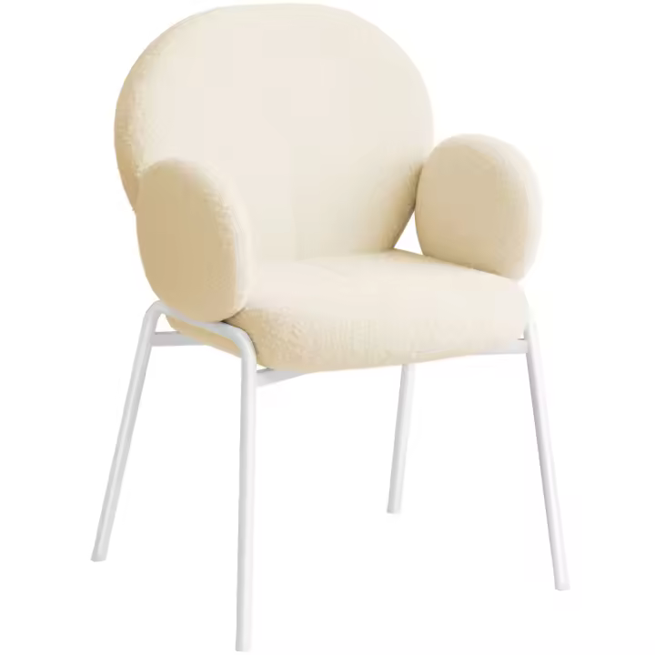 Tectake - Juego de sillas Scandi tapizadas, con tela bouclé  Set de cómodas sillas de comedor de estilo escandinavo  Tapizado de agradable tela bouclé con un acolchado suave de espuma  Asiento, respaldo y reposabrazos de amplias dimensiones - 1