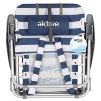 Aktive - Silla de playa plegable con respaldo reclinable 4 posiciones, 50x45x76 cm, fabricada de aluminio y poliéster, con cojín, bolsillo lateral y mochila, máx. 110 kg, sillas de playa, sillas plegables, accesorios verano - details 6