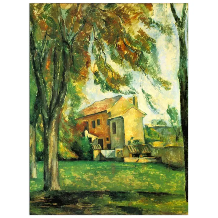 Panel decorativo del museo, listo para colgar. Cezanne Paul-El Estanque del Jas de Bouffan en Invierno-Cm 90x120 - 1