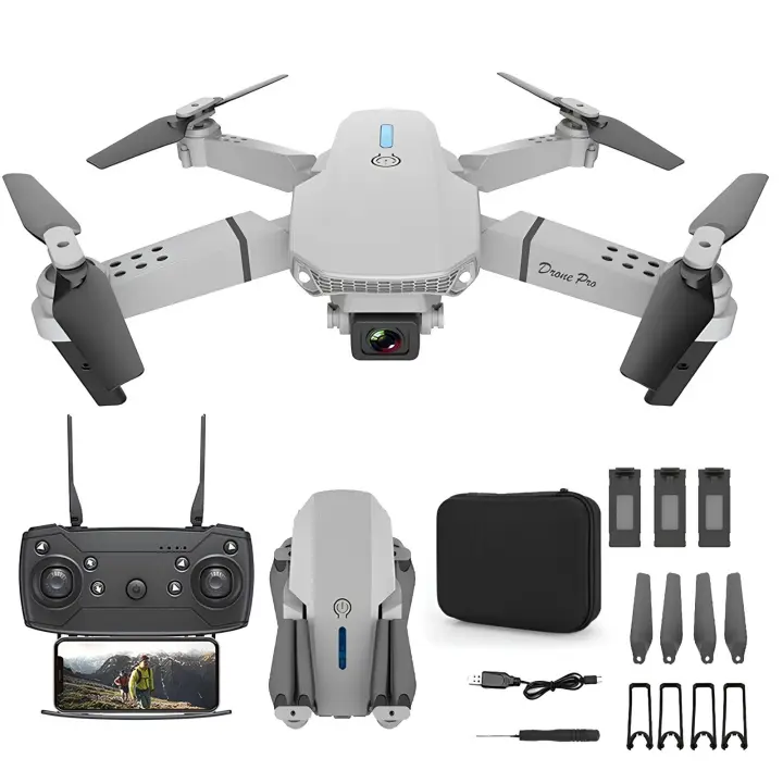 E88 pro drone  set: dron + 3 baterías + funda  1800mah - 1