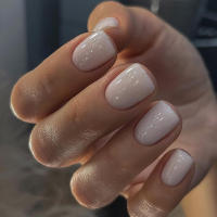 24p Uñas Postizas Cortas De Color Sólido Diseño Elegante Falsas Uñas Artificiales Full Coverage Desmontables Uñas Press on Acrílicas Para Mujeres Y Profesionales - details 0