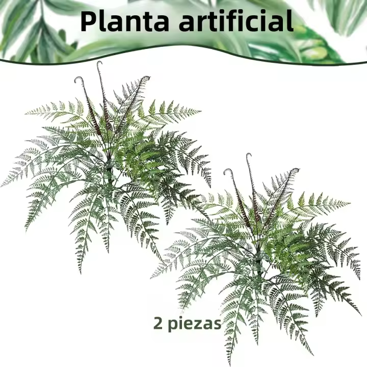 XIYA FLOWER Plantas Artificiales De Pino Persa 18 Ramas Falso Hoja PE Decoración Para Exteriores Y Hogar Sin Mantener - 1