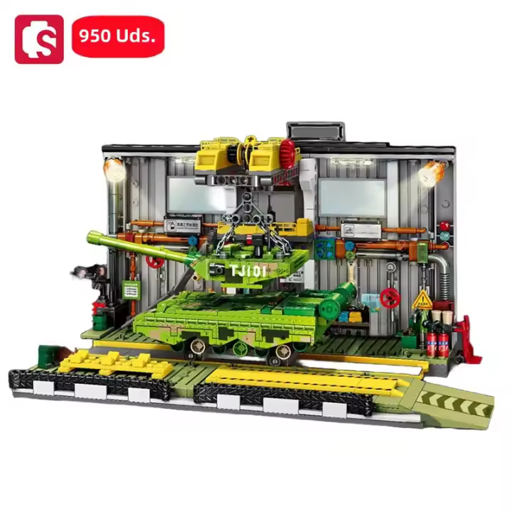 SEMBO 950pcs Kit De Bloques De Construcción Para Tanque Principal Fábrica De Asamblea Serie Militar Modelo De Coche Juguetes Para Niños Regalo De Cumpleaños - 1