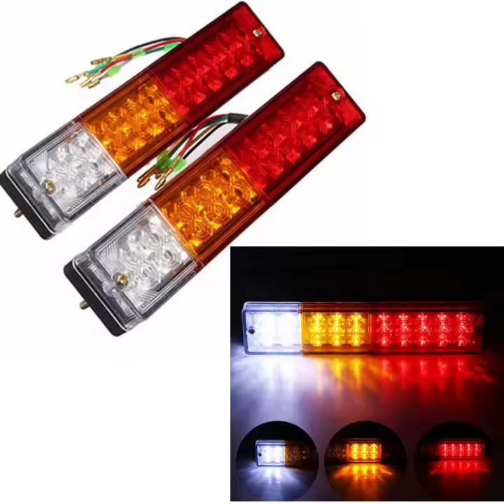 Luz De Freno Trasera Para Coche Camión Remolque 20 LED Indicador De Giro Retrovisor Luz De Parada Revestimiento Premium PC ABS Voltaje 12V - 1