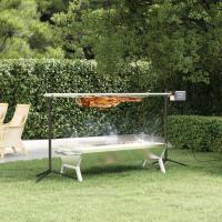vidaXL Barbacoa automática con motor acero inoxidable Dimensiones 150 x 46.5 x 82.5 cm, 207 x 45 x 81 cm - details 0