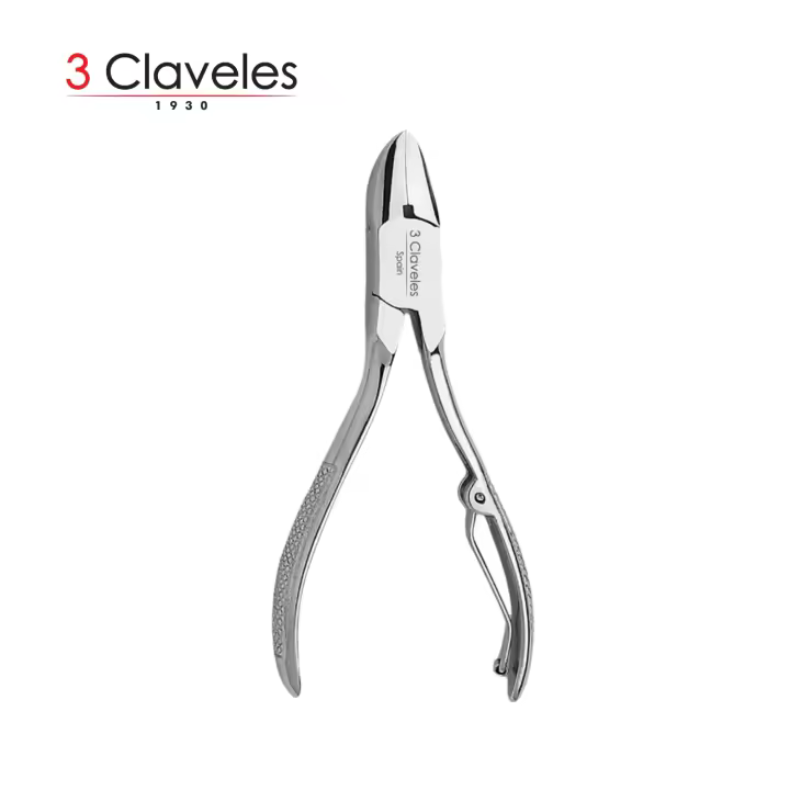 3 CLAVELES - Alicate de Uñas Profesional 10 cm | Acero Carbono, Forjado en Caliente, Niquelado - 1