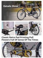 Modelo De Bicicleta Retro De Aleación a Escala 1/10 Con Ruedas De Goma Para Niños Juguetes De Coches Y Bicis De Metal Regalo Para Fiestas - details 3