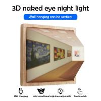 Lámpara De Pared 3D Visual Sin Gafas Con Luz Nocturna En 3 Colores Lámpara De Ambiente Pintura Montada En La Pared Arte Óptico - details 0