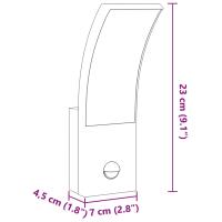 vidaXL Lámpara de pared de exterior LED con sensor aluminio blanco - details 7