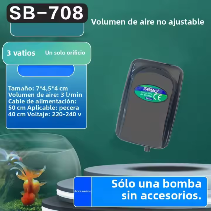 Bomba De Oxígeno Para Acuario Alto Potencia 4W 8W 12W Ajustable Con Flujo De Aire Para Peces 220V-240V Compresor De Aire Para Tanque De Peces - 1